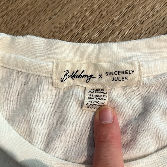 Sincerely Jules X Billabong distressed Crop Top - Picture 2 of 4